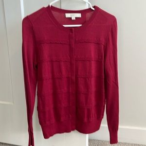 Loft ruffled cardigan